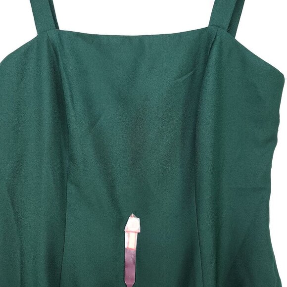Vintage Alex Evenings Classic Dress Sleeveless Maxi Size 10 Green Polyester - Picture 7 of 15